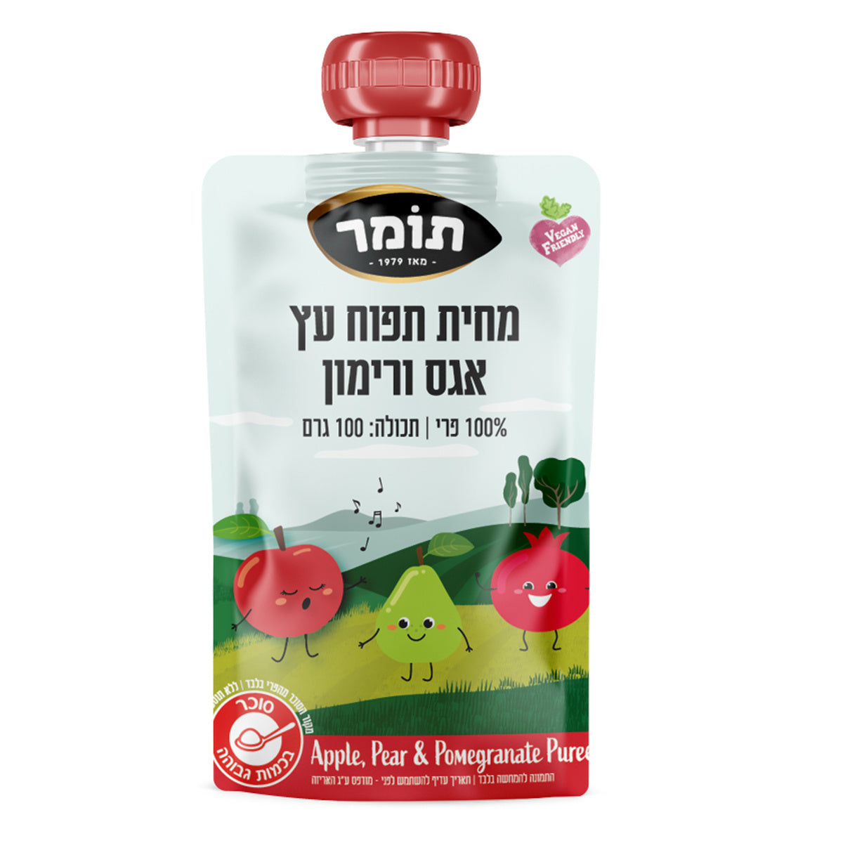 סקוויז מחית תפוח עץ , אגס ורימון 100%